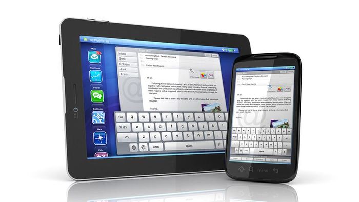 Keyboard on devices like tablets and smartphones.