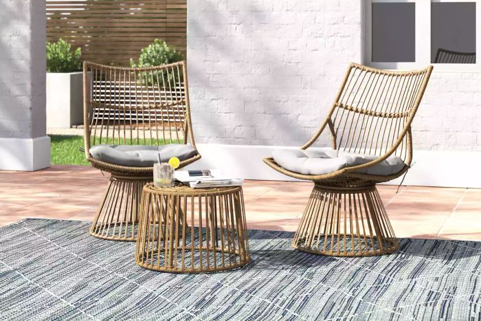 Joss & Main Fiona Outdoor Wicker 2-Seater Chat Set