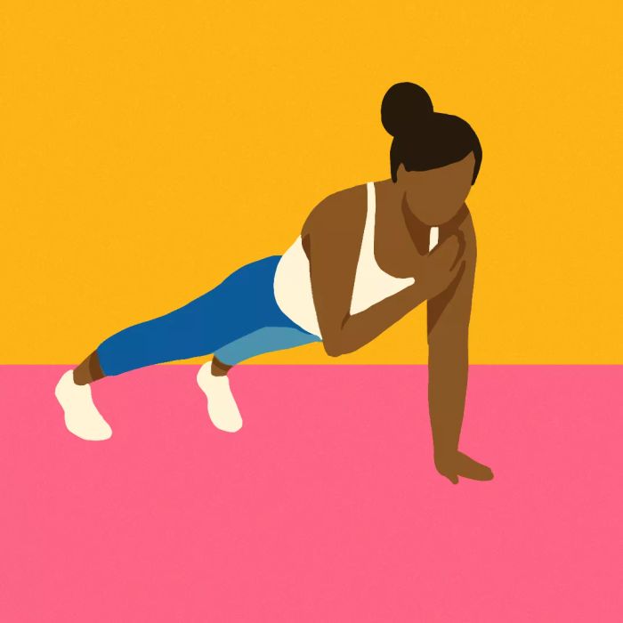 Balance Exercises: high plank with shoulder taps