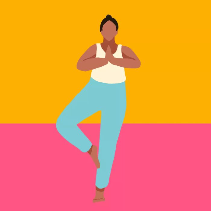 Balance exercises: tree pose on one leg to improve balance
