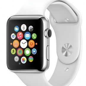 The icons on the Apple Watch are displayed as small, grouped circles.