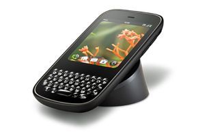 The Palm Pixi charging on its wireless pad.