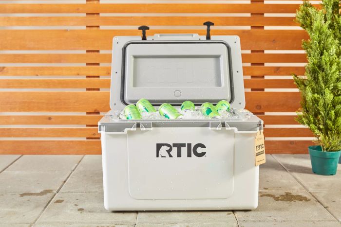 RTIC Ultra-Light 52 Quart Hard Cooler showcased on a tile floor