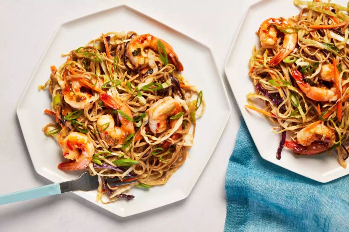 0324DINN-Chili-Glazed Shrimp with Soba Noodle Salad