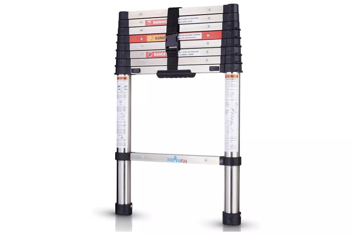 Meanfun Stainless Steel Telescoping Ladder