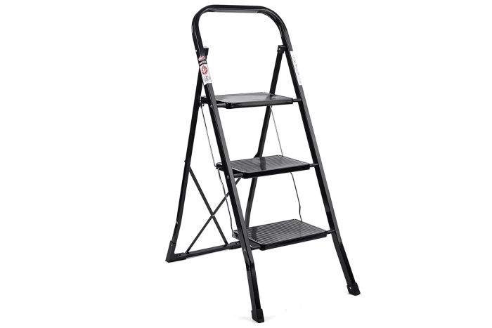 Delxo Three-Step Folding Step Stool Ladder