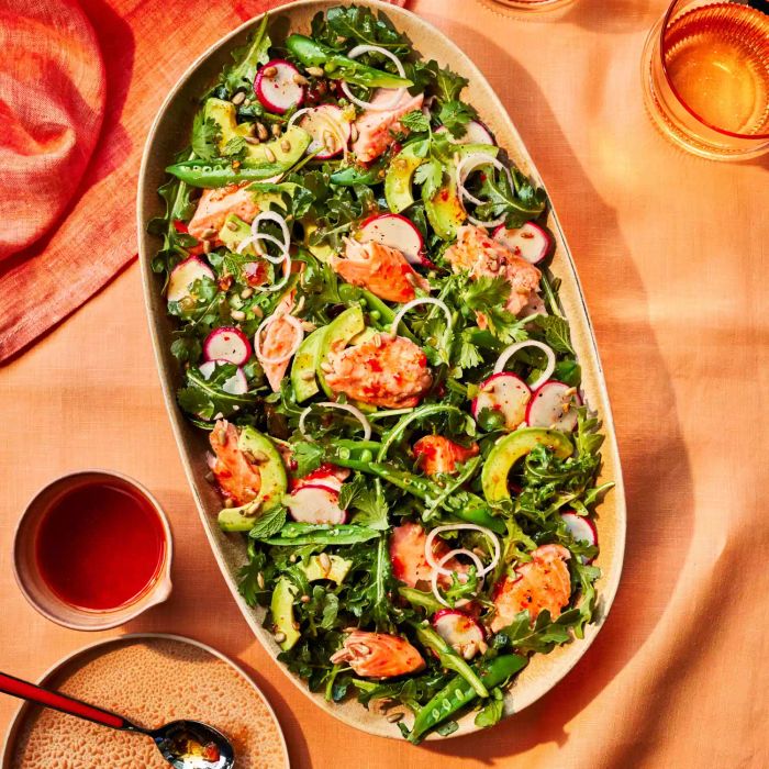 sweet chili salmon salad
