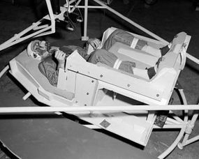 Astronaut in a training simulator
