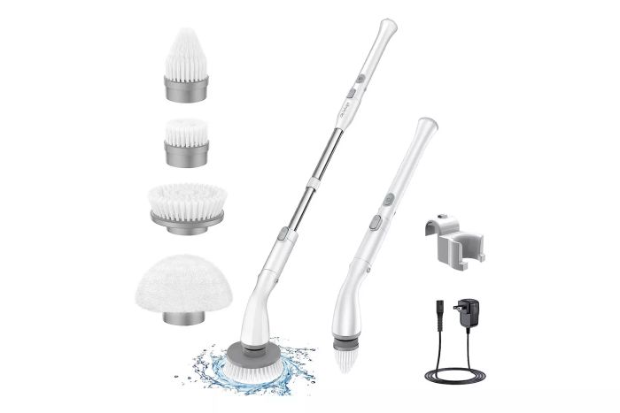 LABIGO LA1 Pro Electric Spin Scrubber, Cordless Spin Scrubber with 4 Interchangeable Brush Heads