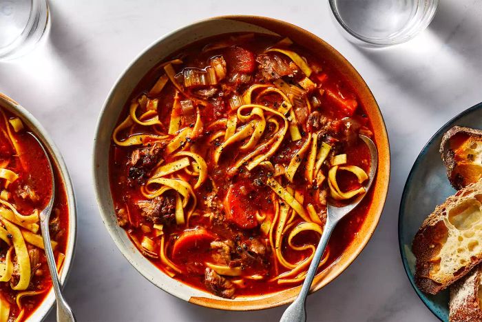 Hearty Braised Beef Short Rib Soup with Noodles