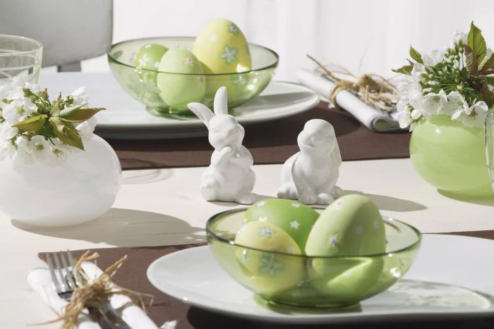 green Easter decorations as part of holiday decor