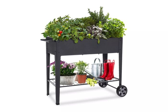 Foyuee Raised Planter Box On Wheels