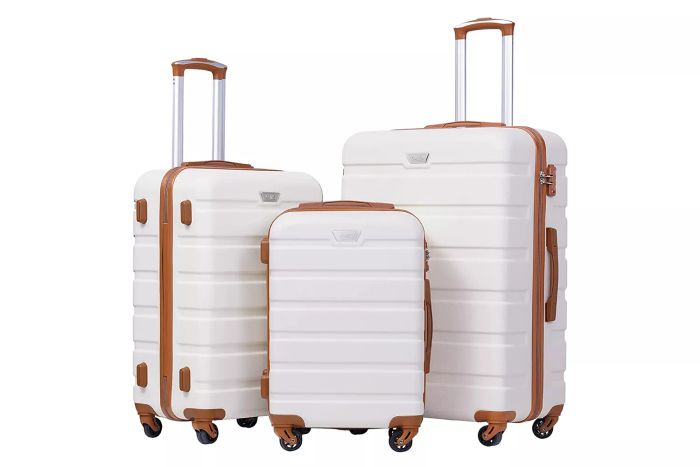 Coolife Three-Piece Luggage Set, Lightweight Hardshell Spinner Suitcases