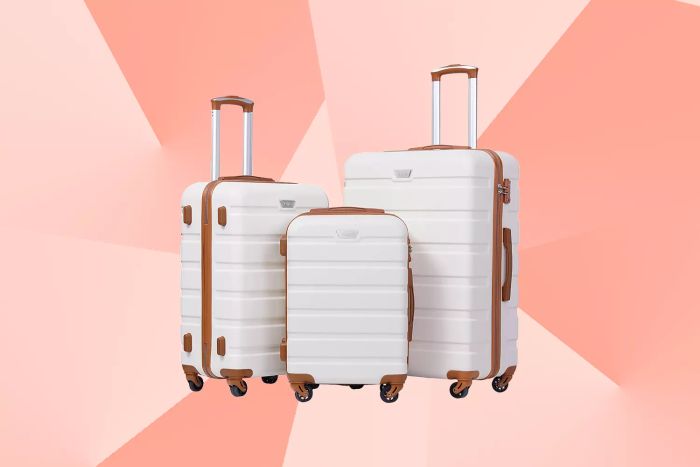 Coolife Three-Piece Spinner Luggage Set, Lightweight Hardshell Suitcases