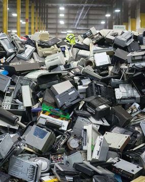 Stack of outdated electronics