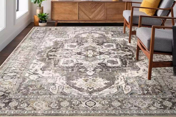 Amazon YOUFORTONG 8x10 Washable Non-Slip Area Rug, Stain-Resistant for Living Room, Dining Room, Bedroom, Low-Pile, Ultra-Soft Rug (Beige, 8x10)