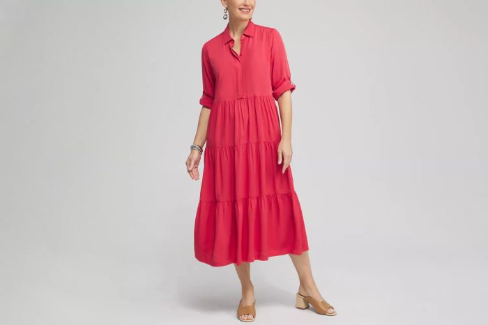 Chico's Silk Blend Floral Midi Dress