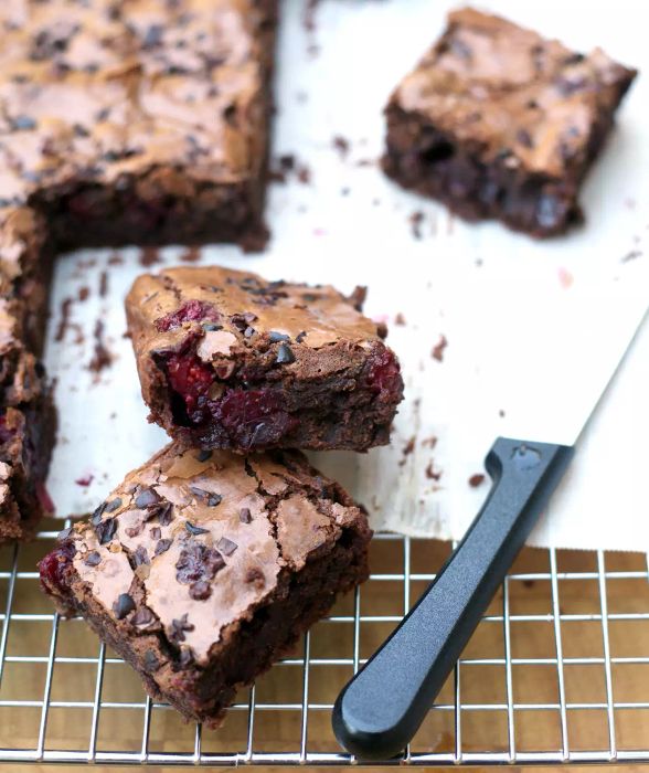 Cranberry Cacao Nib Brownies