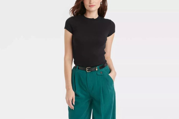 Target Women’s Slim Fit Short Sleeve Ribbed T-Shirt - A New Day™