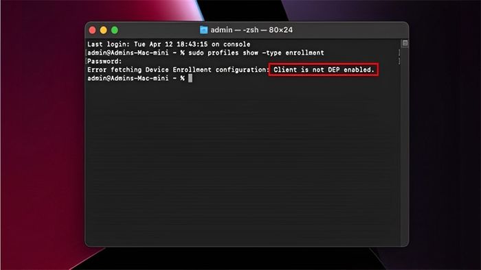 Cách kiểm tra MDM MacBook qua Terminal - bước 3