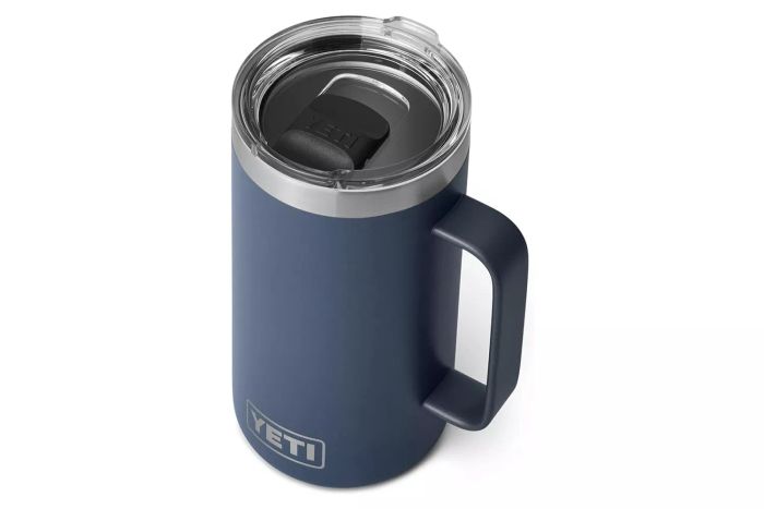 Amazon YETI Rambler 24 oz Mug, Vacuum Insulated, Stainless Steel with MagSlider Lid, Navy
