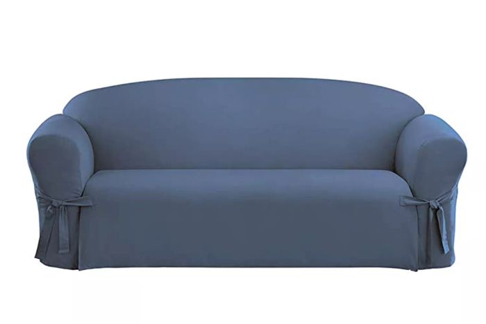 SureFit Cotton Duck One-Piece Sofa Slipcover