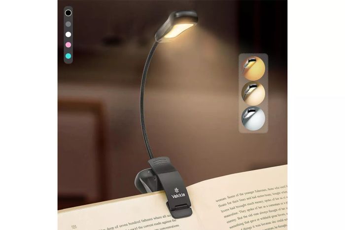 The Amazon Vekkia/LuminoLite Rechargeable Book Light offers adjustable color temperatures and brightness settings. With up to 70 hours of lighting, it’s perfect for readers who enjoy cozying up with a book in bed. The clip-on design is ideal for travel, and the light comes in a sleek black color.