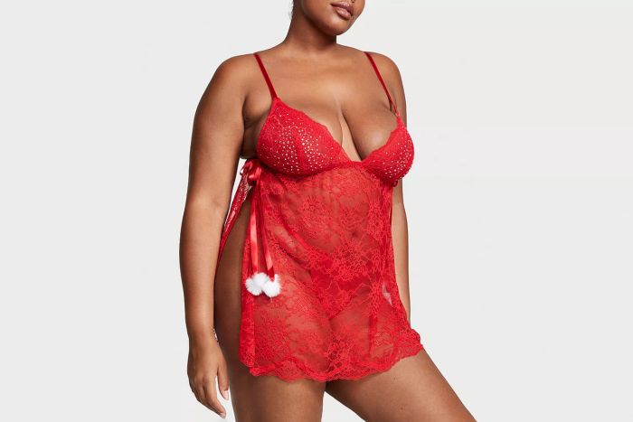 Victoria's Secret Flyaway Lace Babydoll Set