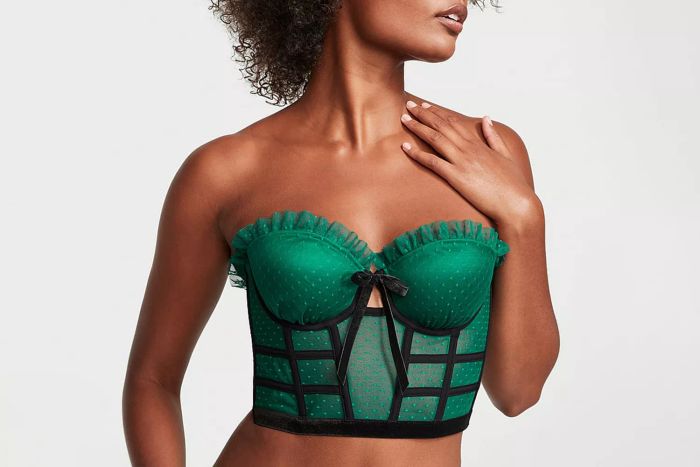 Victoria's Secret DREAM ANGELS Strapless Dotted Mesh Corset Top
