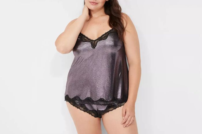 Lane Bryant Foil Shine Cami & Short Set