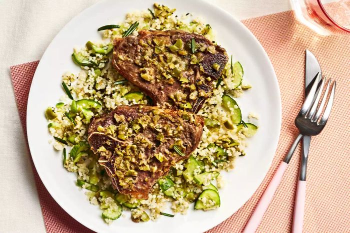 Rosemary lamb chops with the added richness of olives, perfect for a savory meal.