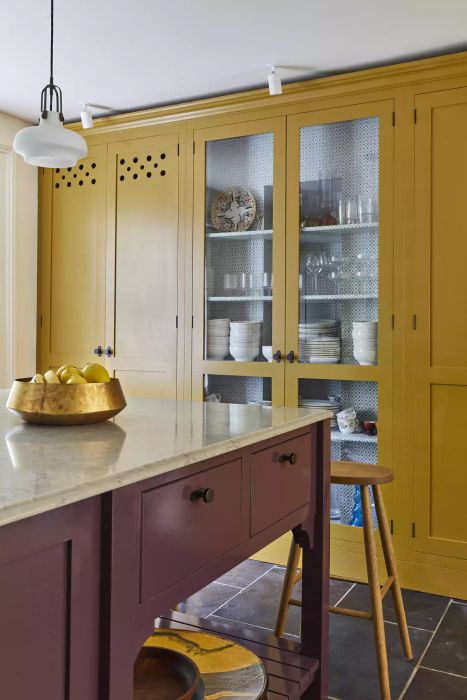kitchen with yellow cabinetry