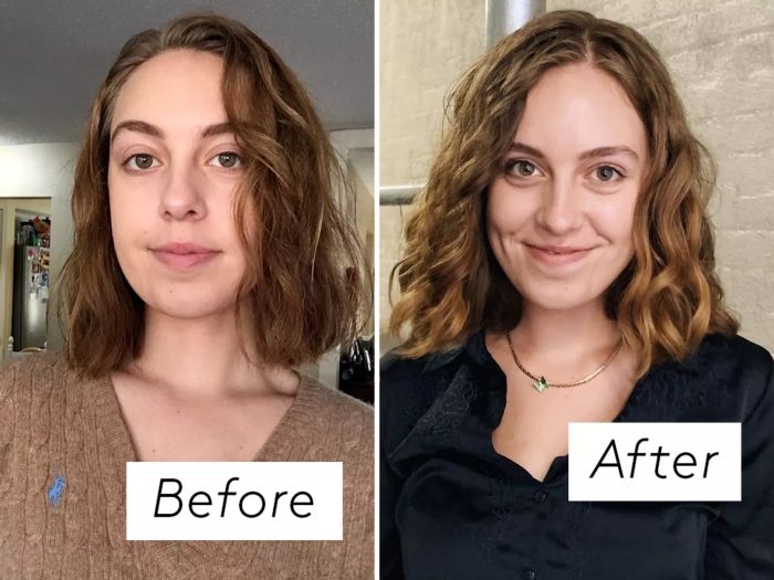 Curly Girl Method before and after picture
