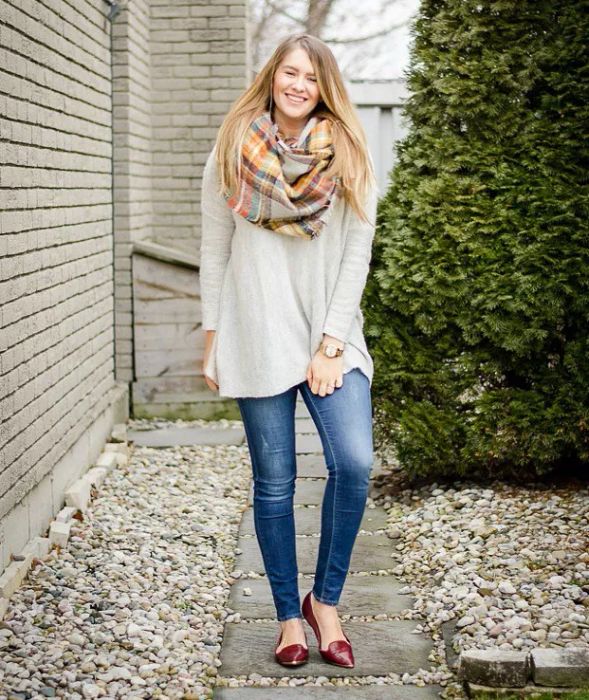 You can also wear a blanket scarf as an infinity scarf.