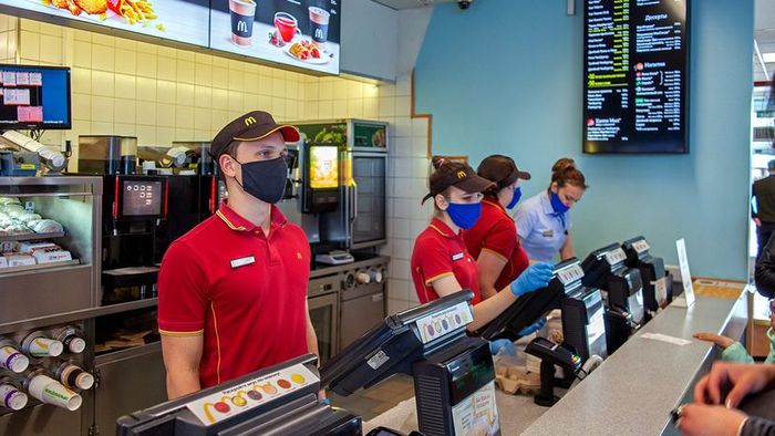 McDonald's employees in Minsk, Belarus