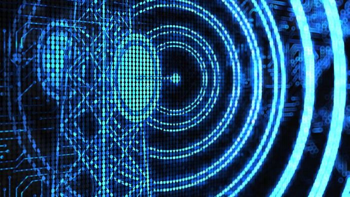 A radio tower emitting radio waves.