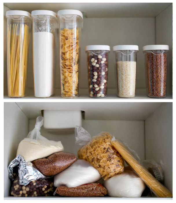 Cluttered pantry