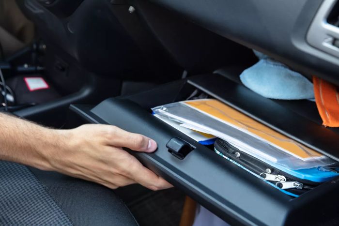Car glove compartment