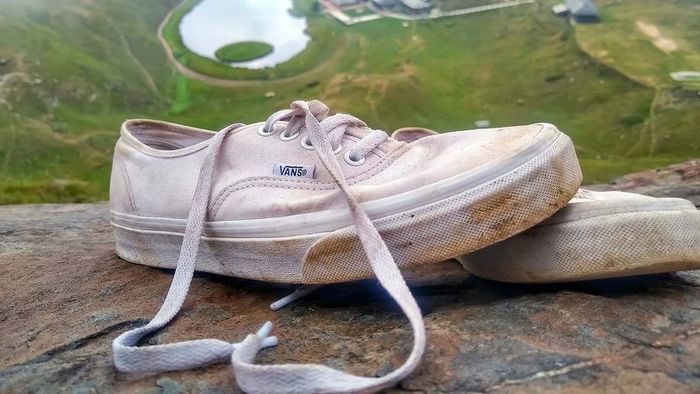 Stained White Vans