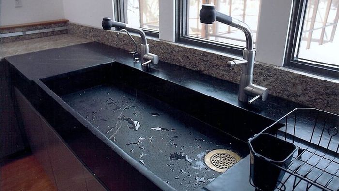 Soapstone countertop and sink