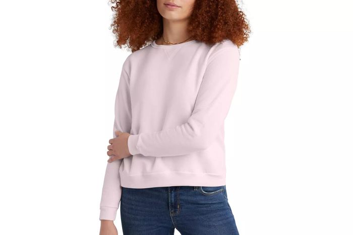 Amazon Hanes Ecosmart V-notch Crewneck Sweatshirt