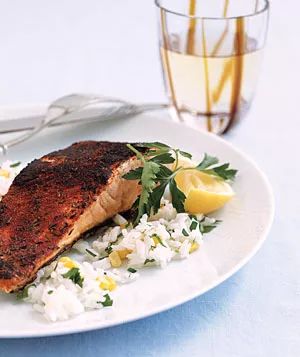 Blackened Salmon and Rice