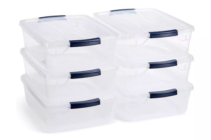 Amazon Rubbermaid Cleverstore Clear 16 Qt/4 Gal, Set of 6