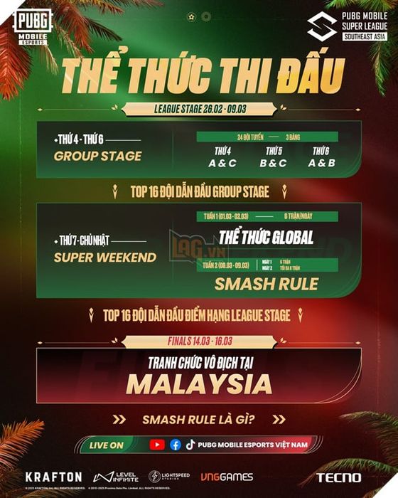 Giải PUBG Mobile lớn nhất Đông Nam Á chính thức khởi động mùa giải mới 2025 với giai đoạn Mùa Xuân 5.