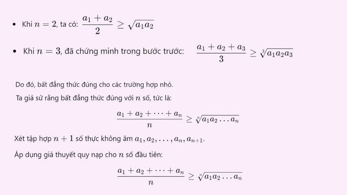 Chứng minh bất đẳng thức Cô-si với n số thực không âm (Hình minh họa 1)