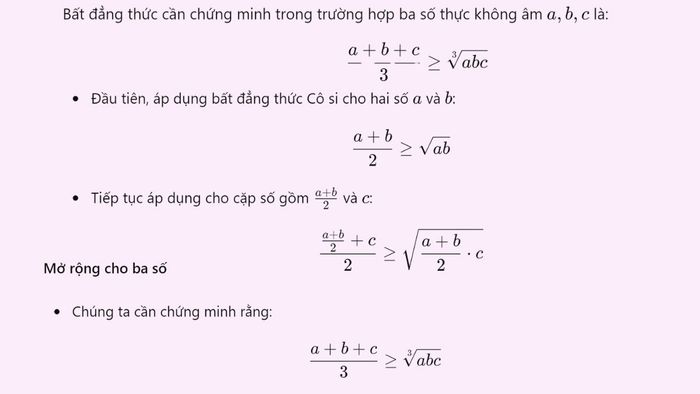 Chứng minh bất đẳng thức Cô-si với ba số thực không âm (Hình minh họa 1)