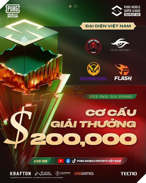 Giải PUBG Mobile lớn nhất Đông Nam Á khởi động mùa giải mới 2025 với giai đoạn Mùa Xuân 7.
