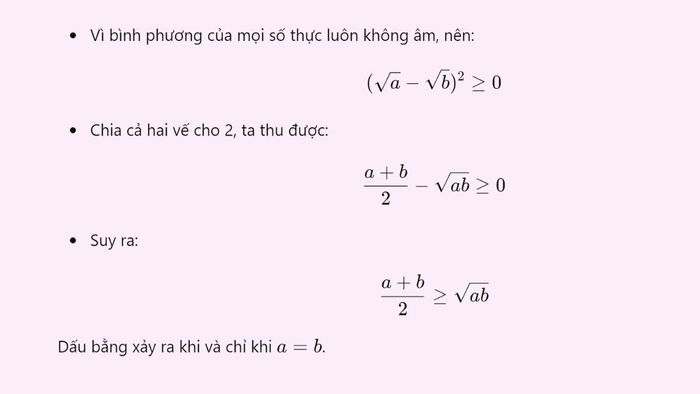 Chứng minh bất đẳng thức Cô-si với hai số thực không âm (Hình minh họa 2)