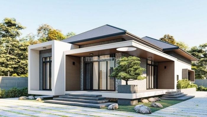 Kiến trúc nhà 1 tầng 100m² hiện đại, thoáng mát