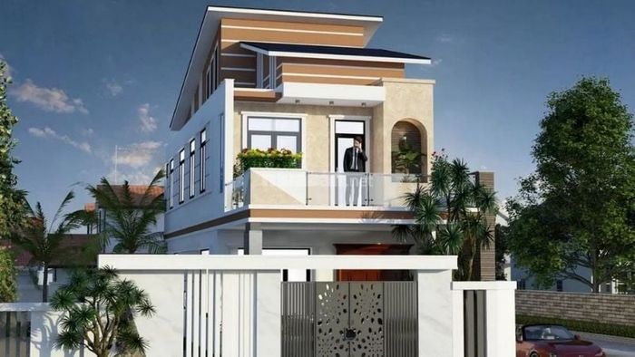 Nhà 2 tầng mái lệch mang đến không gian thông thoáng và dễ chịu